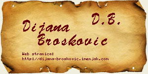 Dijana Brošković vizit kartica